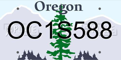 OC1S588 Oregon License Plate