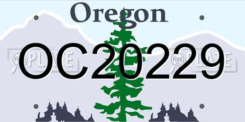 OC20229 Oregon License Plate