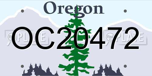 OC20472 Oregon License Plate