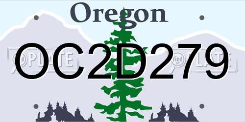 OC2D279 Oregon License Plate