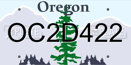 OC2D422 Oregon License Plate