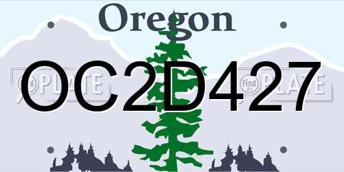OC2D427 Oregon License Plate