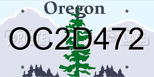 OC2D472 Oregon License Plate