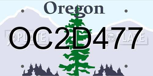 OC2D477 Oregon License Plate