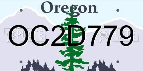 OC2D779 Oregon License Plate