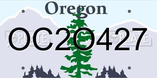 OC2O427 Oregon License Plate