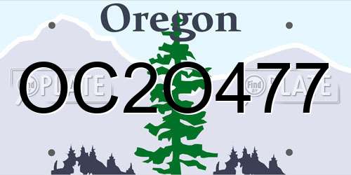 OC2O477 Oregon License Plate