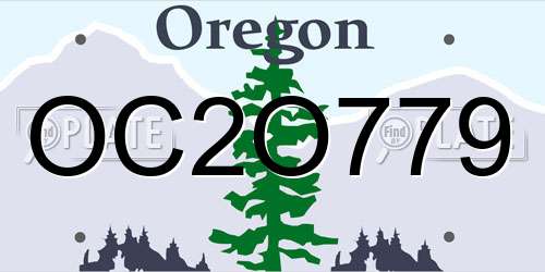 OC2O779 Oregon License Plate