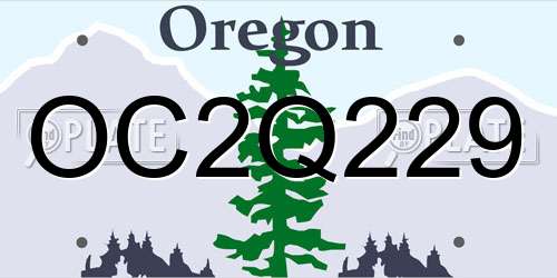 OC2Q229 Oregon License Plate