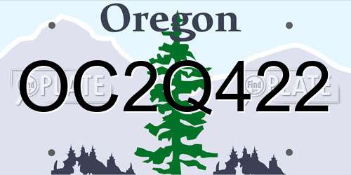 OC2Q422 Oregon License Plate