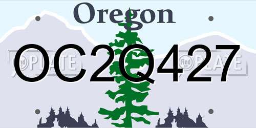 OC2Q427 Oregon License Plate