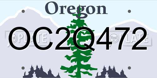 OC2Q472 Oregon License Plate