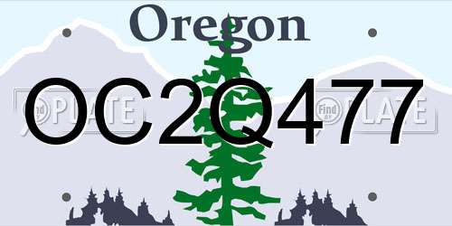 OC2Q477 Oregon License Plate