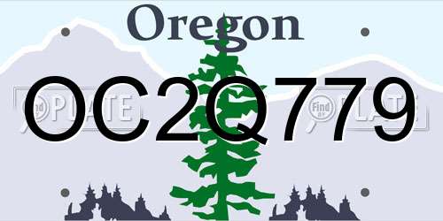 OC2Q779 Oregon License Plate