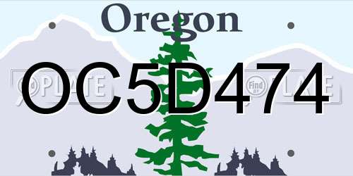 OC5D474 Oregon License Plate