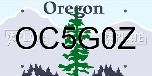 OC5G0Z Oregon License Plate