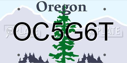OC5G6T Oregon License Plate