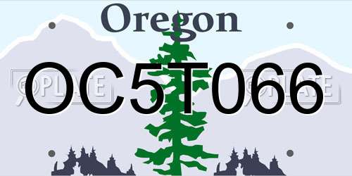 OC5T066 Oregon License Plate