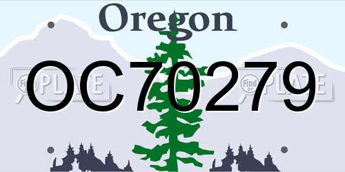 OC70279 Oregon License Plate