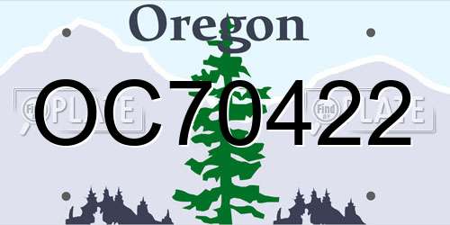 OC70422 Oregon License Plate