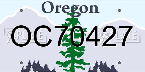 OC70427 Oregon License Plate