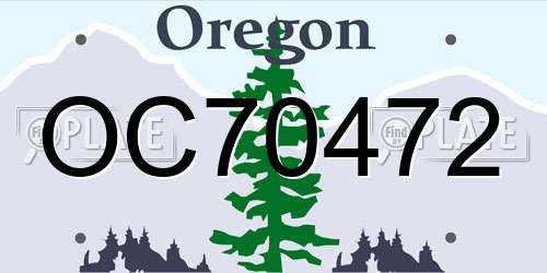 OC70472 Oregon License Plate