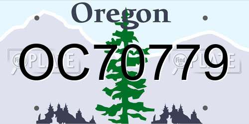 OC70779 Oregon License Plate