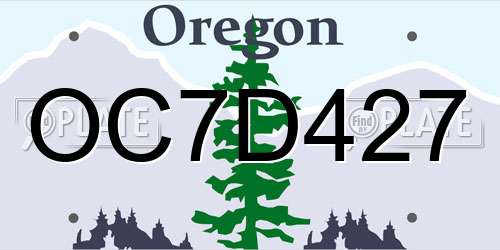 OC7D427 Oregon License Plate