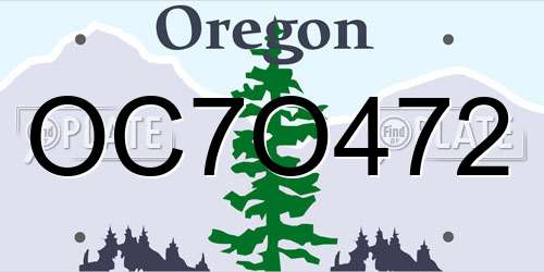 OC7O472 Oregon License Plate