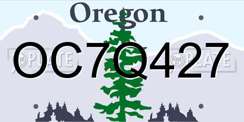 OC7Q427 Oregon License Plate