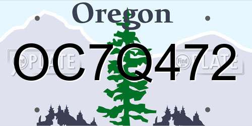 OC7Q472 Oregon License Plate