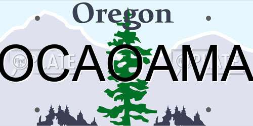 OCAOAMA Oregon License Plate