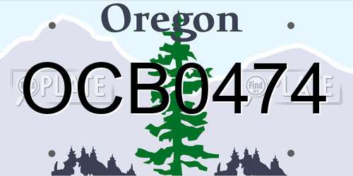 OCB0474 Oregon License Plate