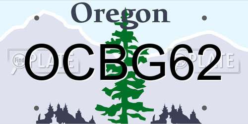 OCBG62 Oregon License Plate