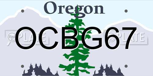 OCBG67 Oregon License Plate