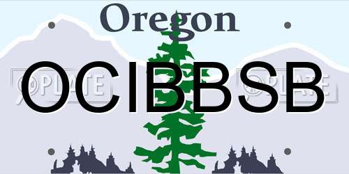 OCIBBSB Oregon License Plate