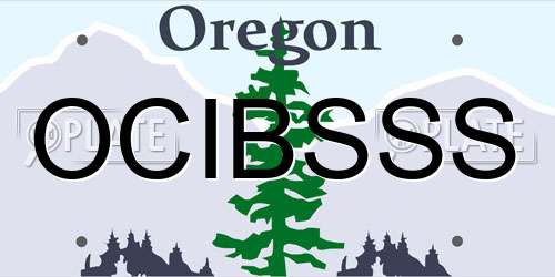 OCIBSSS Oregon License Plate