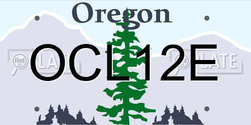 OCL12E Oregon License Plate