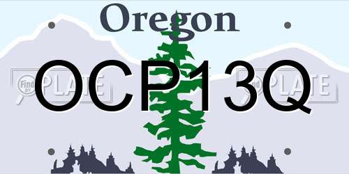 OCP13Q Oregon License Plate