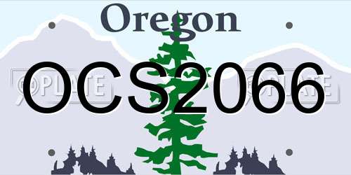 OCS2066 Oregon License Plate