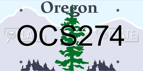 OCS274 Oregon License Plate