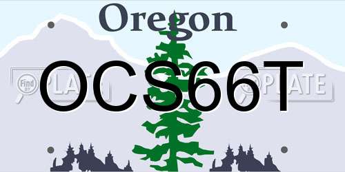 OCS66T Oregon License Plate