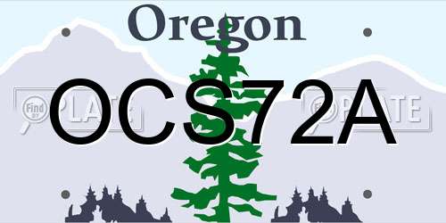 OCS72A Oregon License Plate