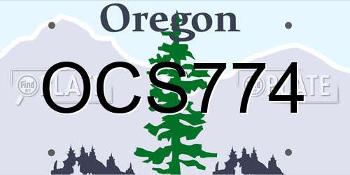 OCS774 Oregon License Plate