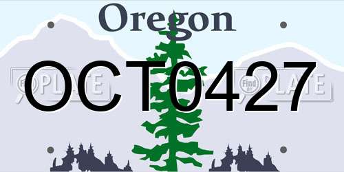 OCT0427 Oregon License Plate