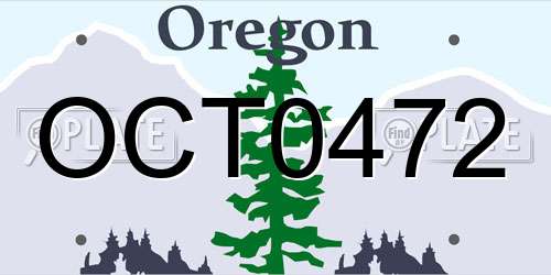 OCT0472 Oregon License Plate