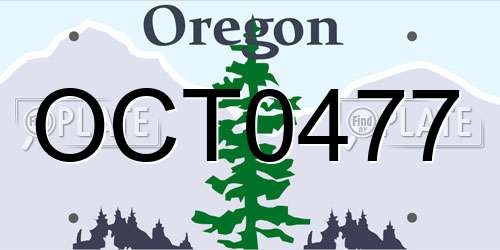 OCT0477 Oregon License Plate