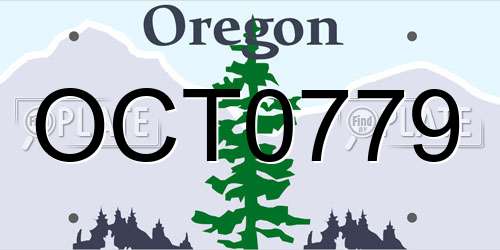 OCT0779 Oregon License Plate