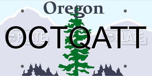 OCTQATT Oregon License Plate