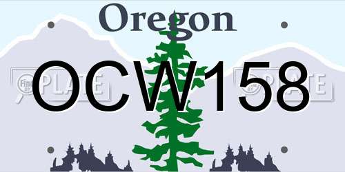 OCW158 Oregon License Plate
